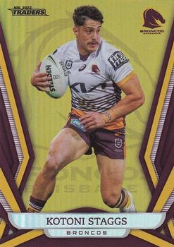 2023 NRL Traders Titanium - Gold Pearl Special #GS009 Kotoni Staggs Front